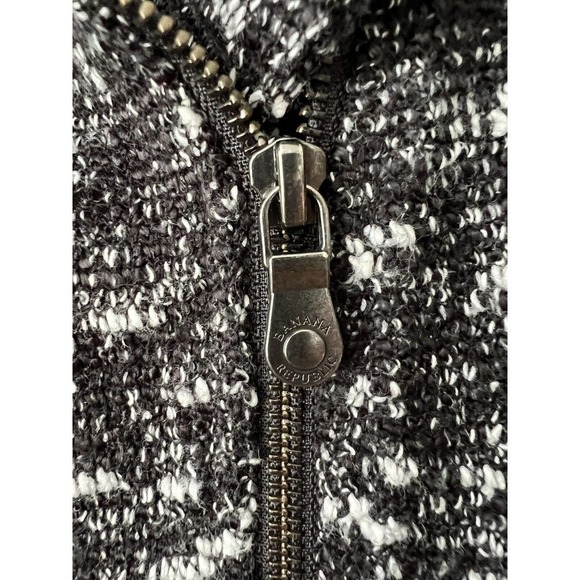 Banana Republic Womens Blazer Black White Tweed Size 10 Asymmetrical Zipper‎ - Picture 4 of 11